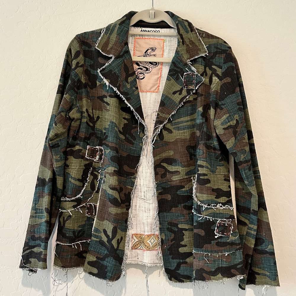 ANNACOCO Green Camo Jacket